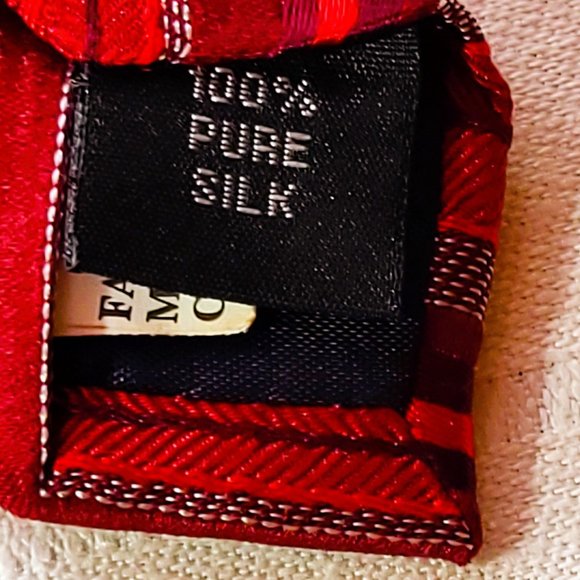 CARLO MONZA, Italian men's tie, 100% SILK, handmade, Patterns: Red stripes - Picture 7 of 15